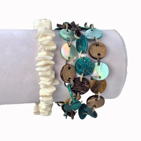 Jewelry - Bohemian Bracelets Multi Strand Shell Turquoise